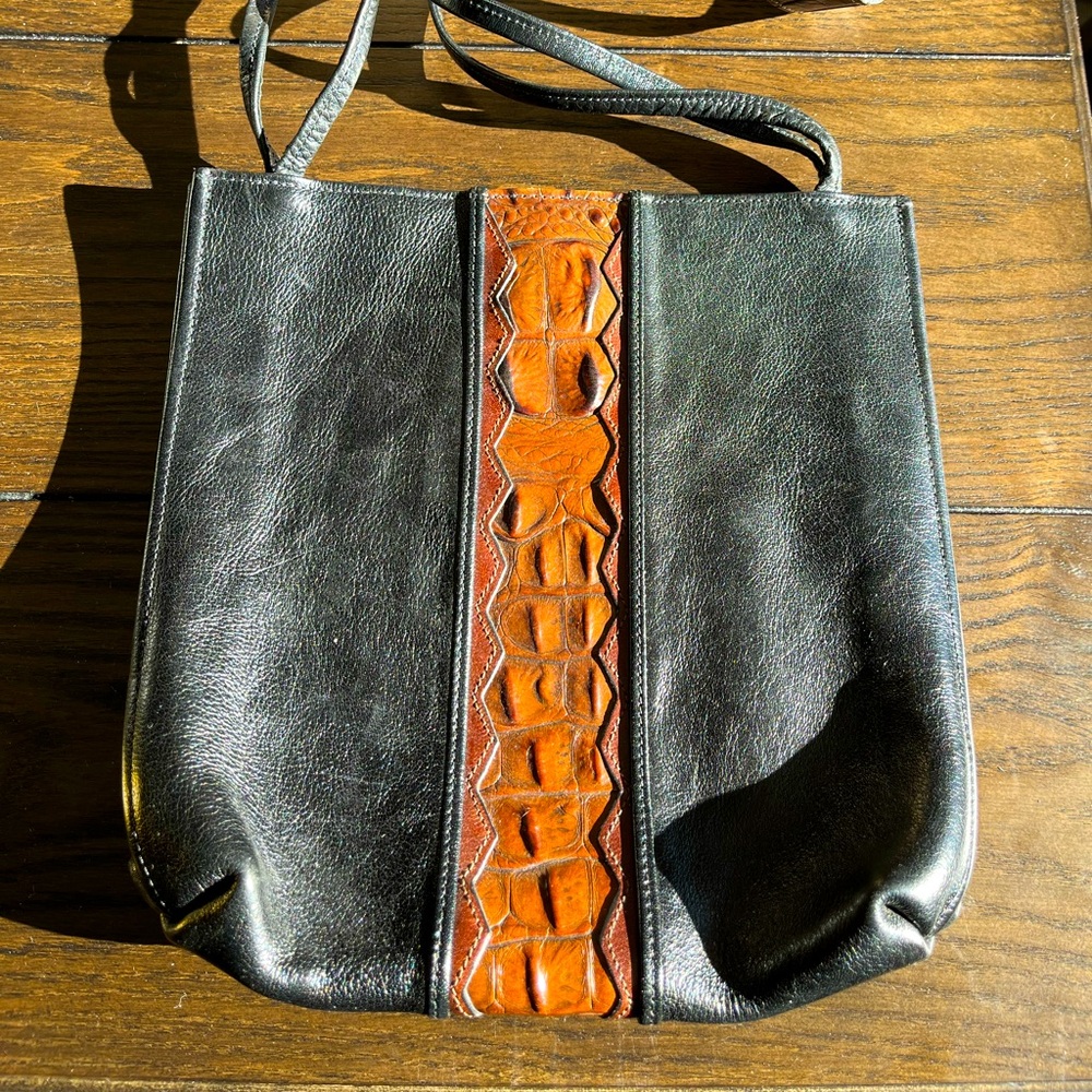 James Culver Handmade Leather Bag Black Brown Leather Shoulder Bag Handmade
